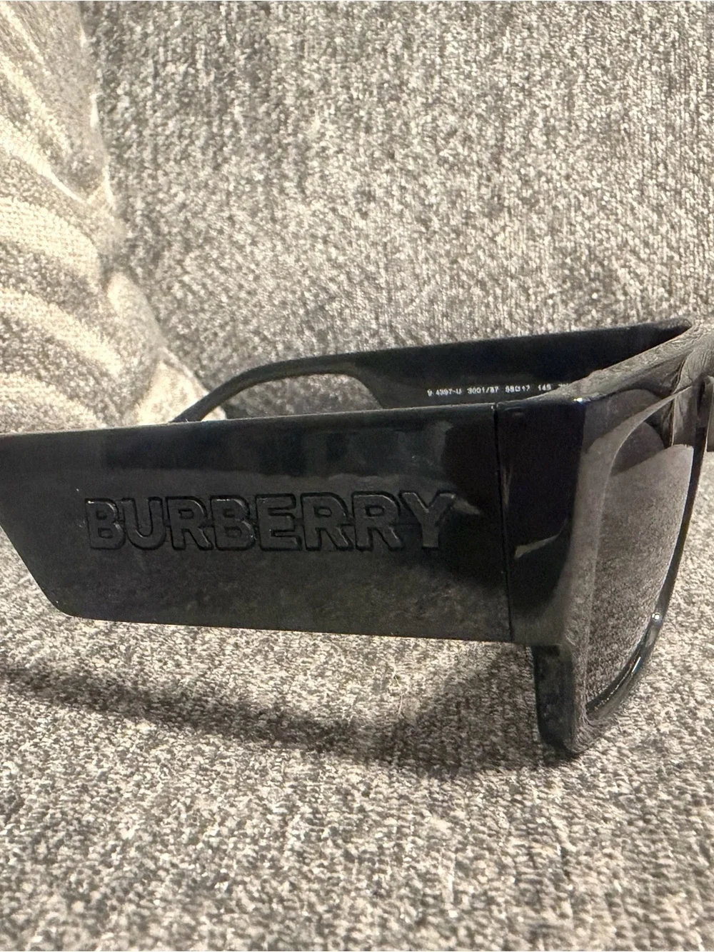 Burberry Black Rectangular Sunglasses